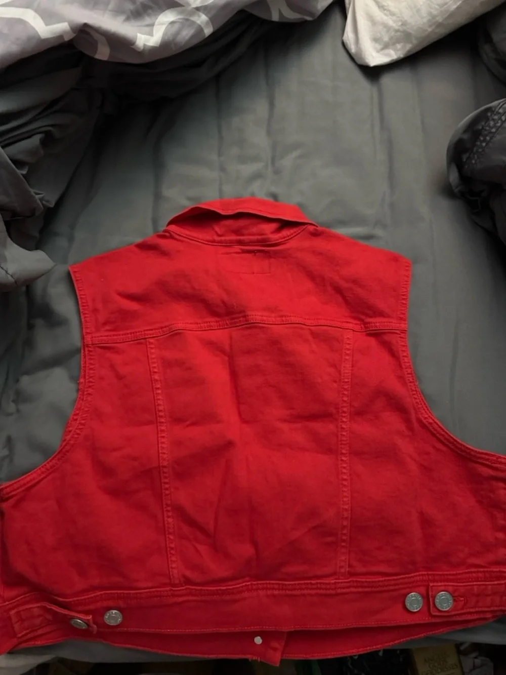 torrid Bold Red Denim Vest - Picture 4 of 4